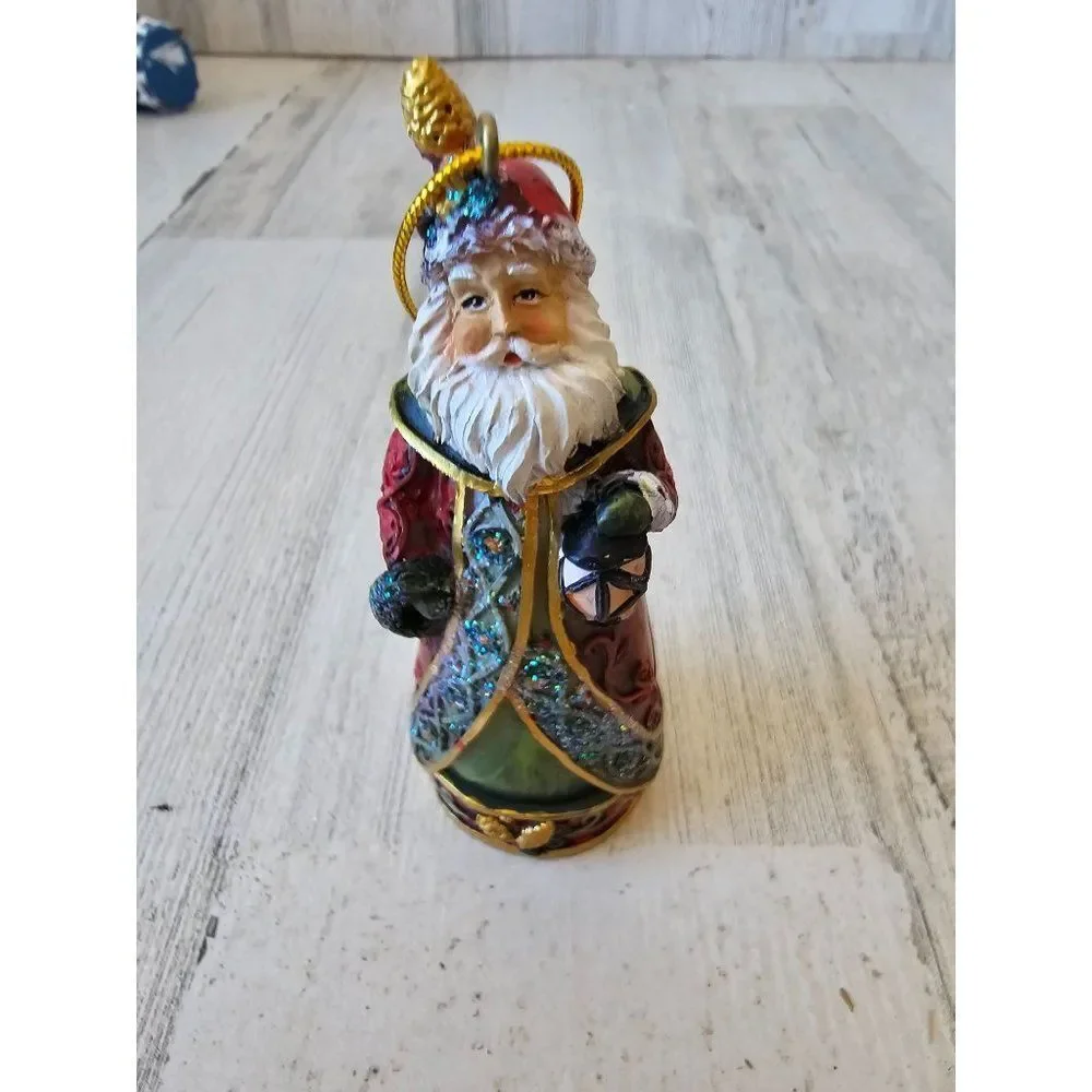 Santa glitter Victorian wreath lantern ornament Xmas tree